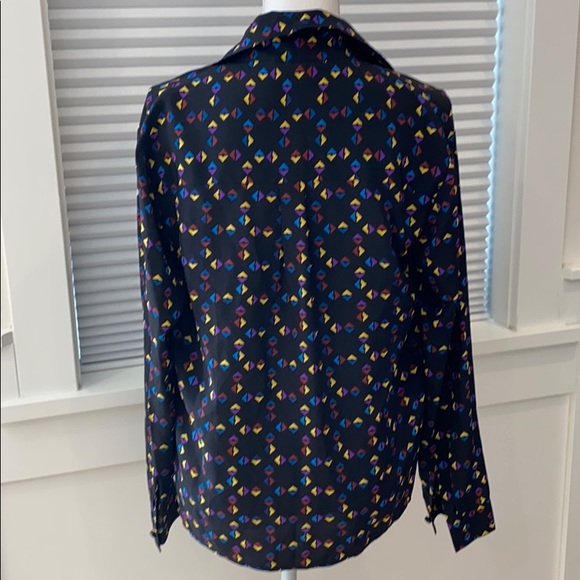 NWT Derek Lam Cuneiform-Print Drape Blouse - Picture 4 of 8